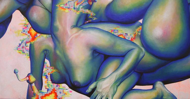 Original Abstract Body Painting by Rick van den Berg