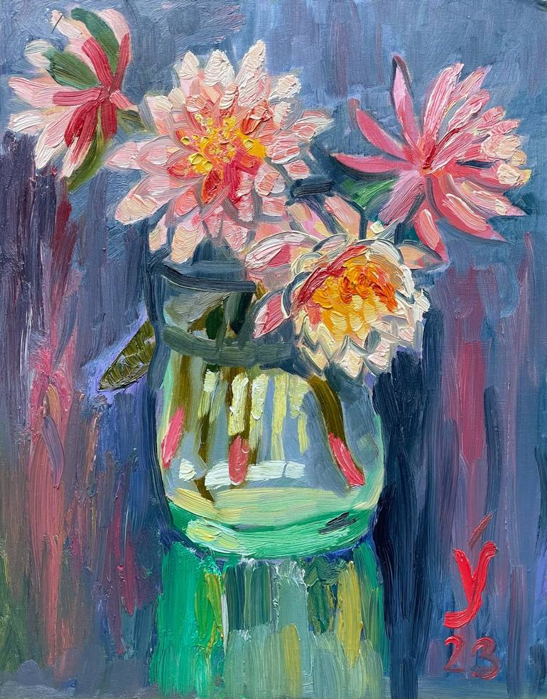 Water lilies bouquet Painting by Yael Surguchev Saatchi Art