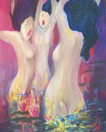 Print of Impressionism Erotic Paintings by Yael Surguchev