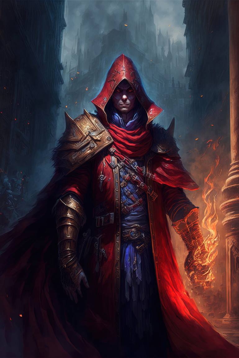 Loviatar Balor, the BattleMage Painting by Andrea Mazzocchetti ...