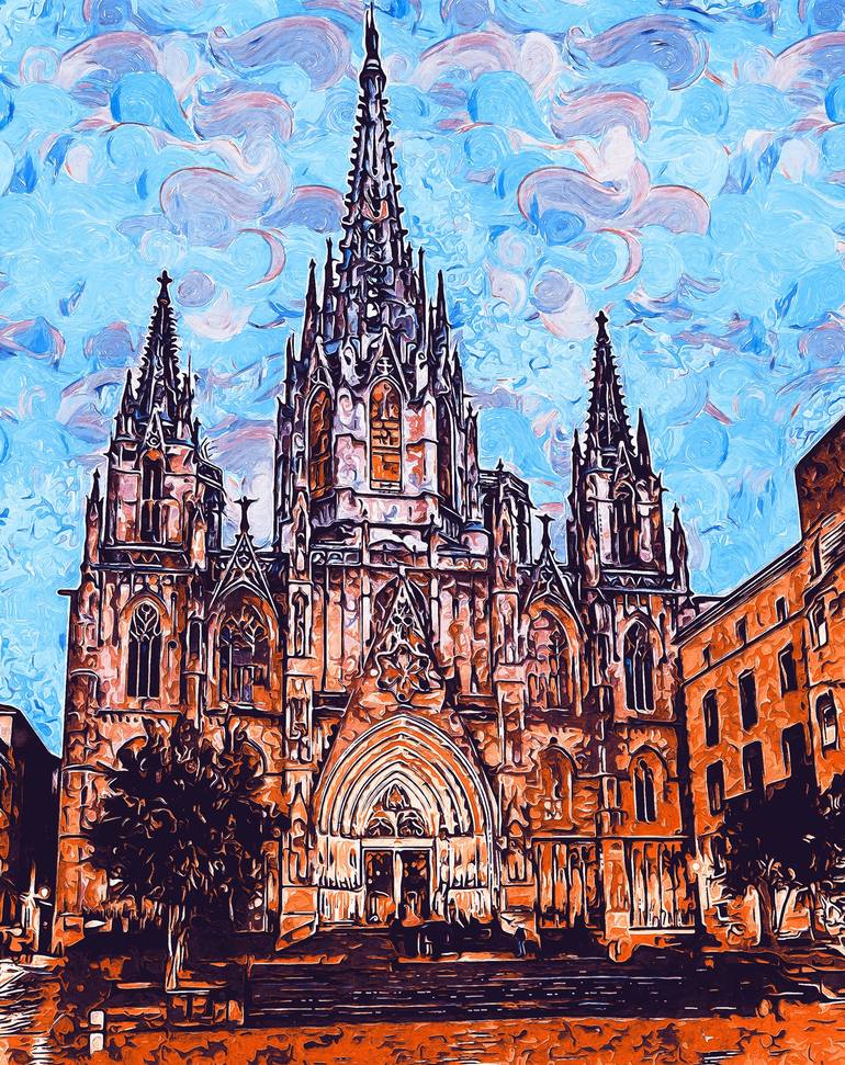 Barcelona, Cathedral of the Holy Cross and Saint Eulalia - Print