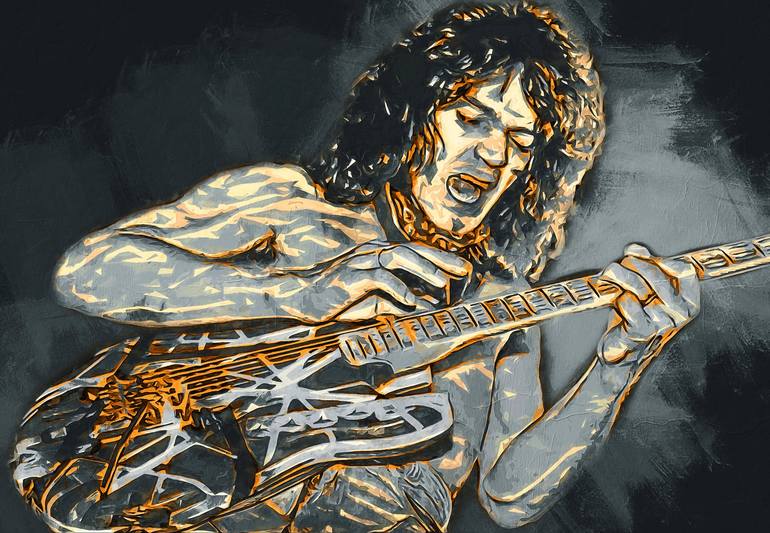 Van Halen Portrait Painting by Andrea Mazzocchetti | Saatchi Art