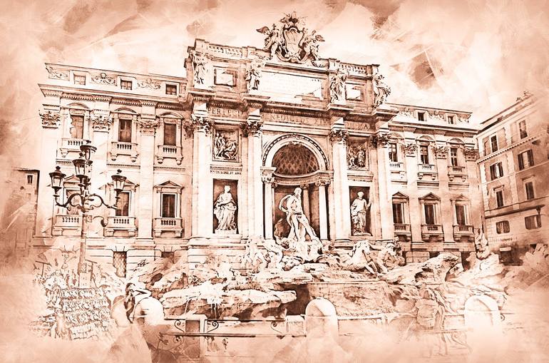 Rome, Trevi Fountain - Print