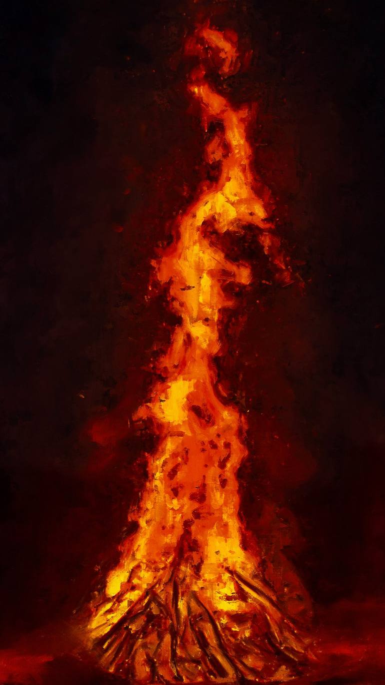 Dancing Flames Painting by Andrea Mazzocchetti | Saatchi Art