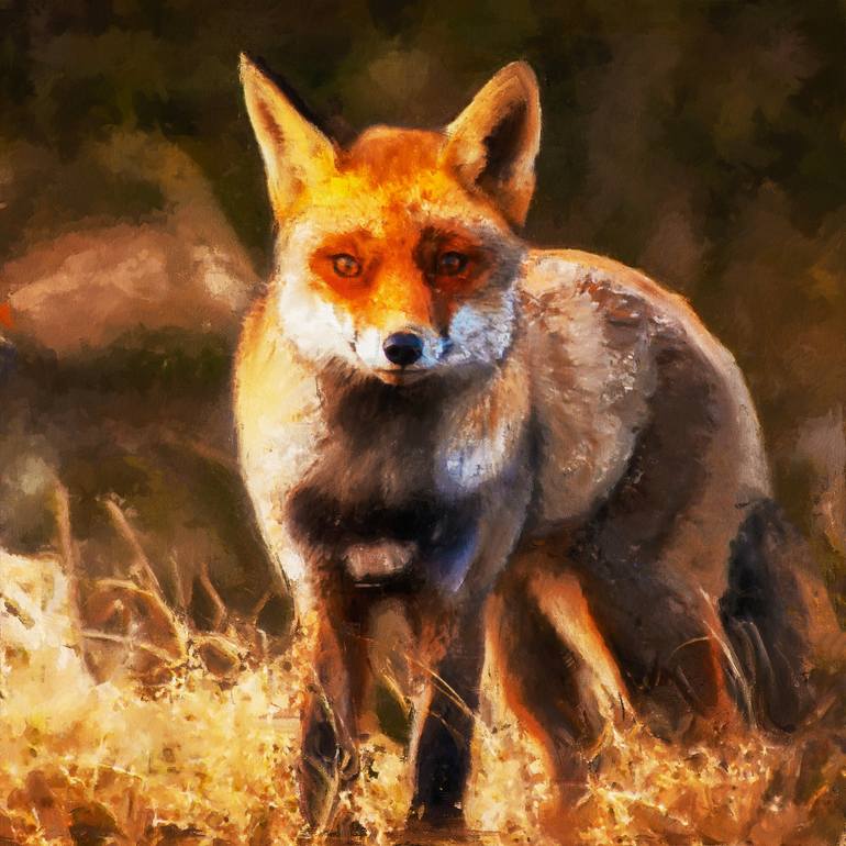 Red Fox Painting by Andrea Mazzocchetti | Saatchi Art