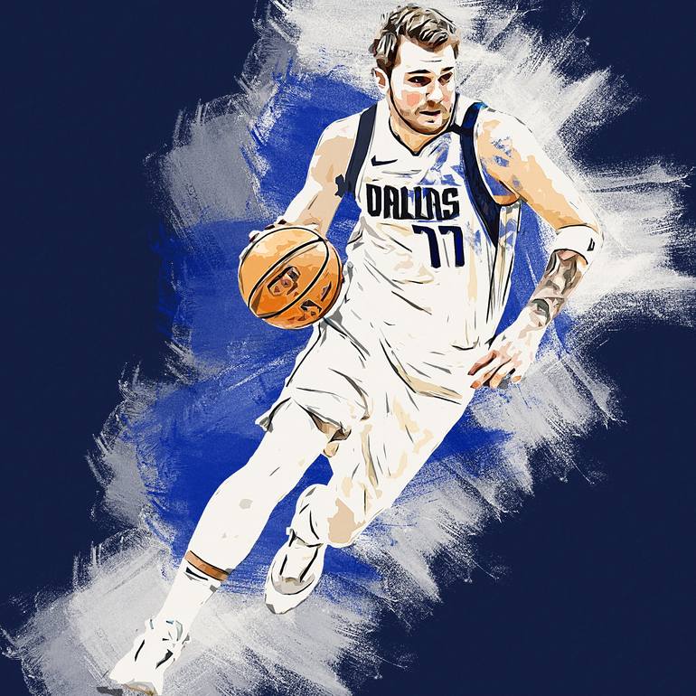 Luka Doncic Portrait Painting by Andrea Mazzocchetti | Saatchi Art