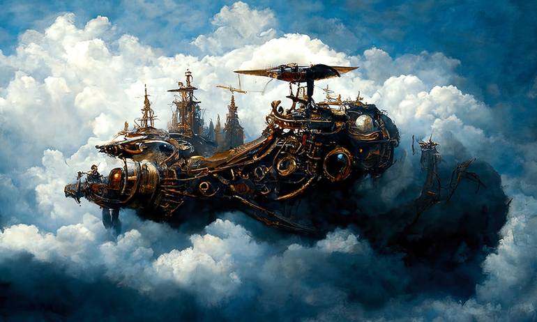 fantasy flying ship