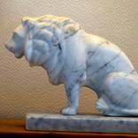 Carrara Marble Teddy Bear Sculpture by Jean-Michel Garino