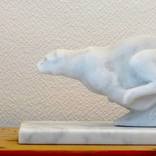 Carrara Marble Teddy Bear Sculpture by Jean-Michel Garino