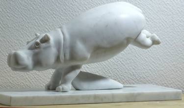 Carrara Marble Wild Animal - Hippopotamus thumb