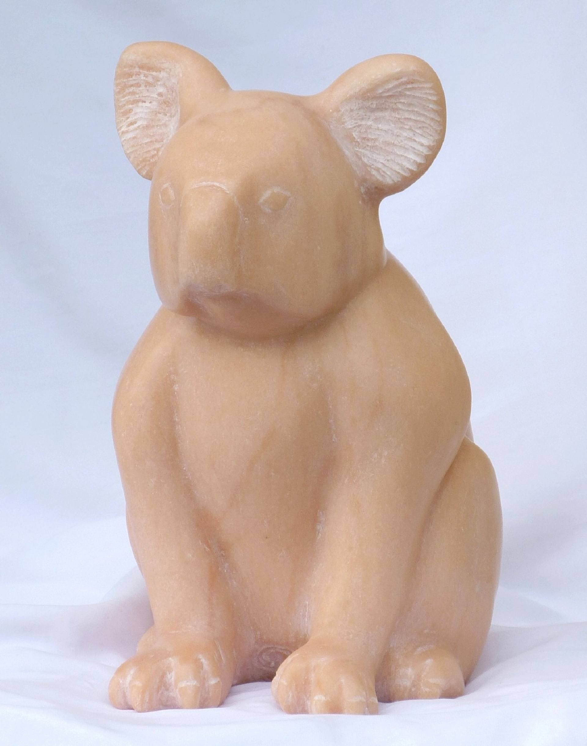 Carrara Marble Teddy Bear Sculpture by Jean-Michel Garino