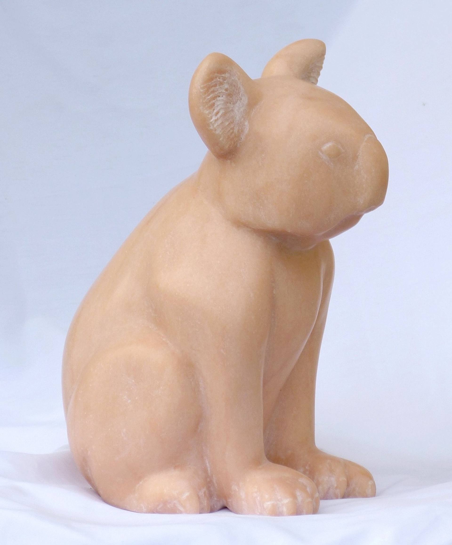 Carrara Marble Teddy Bear Sculpture by Jean-Michel Garino