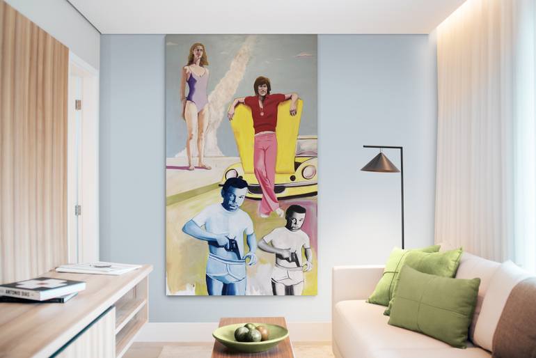 Original Figurative Family Painting by Janos Kujbus