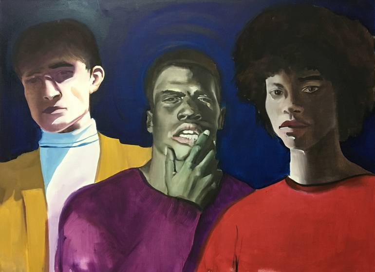 Original People Painting by Janos Kujbus | Figurative Art on Canvas | What if