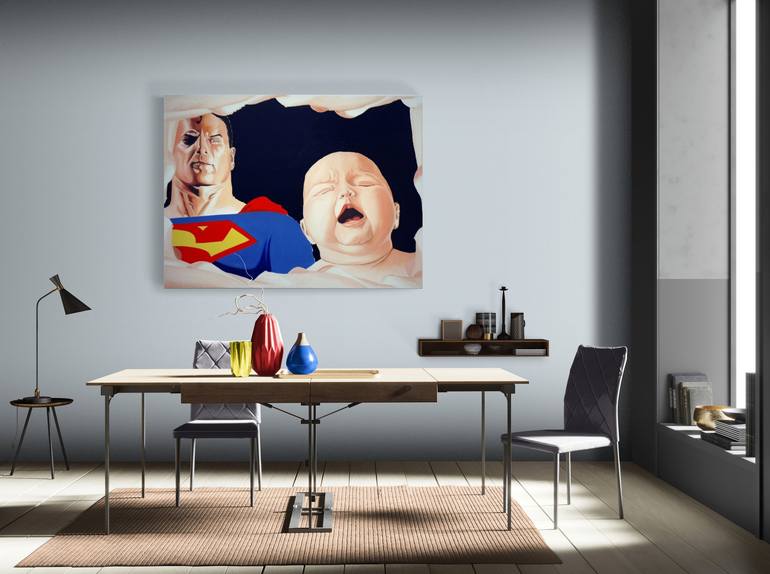 Original Family Painting by Janos Kujbus