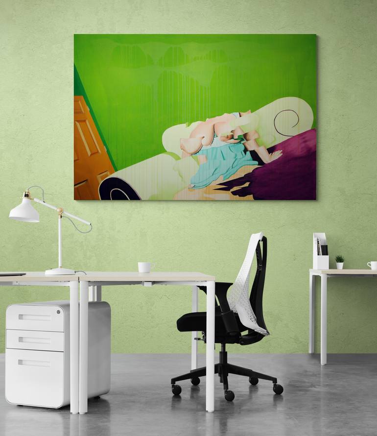 Original Abstract Erotic Painting by Janos Kujbus