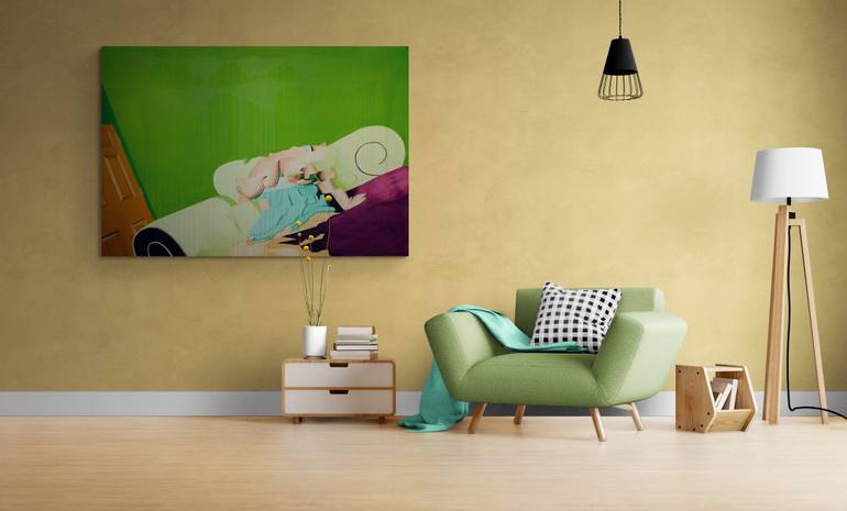 Original Abstract Erotic Painting by Janos Kujbus