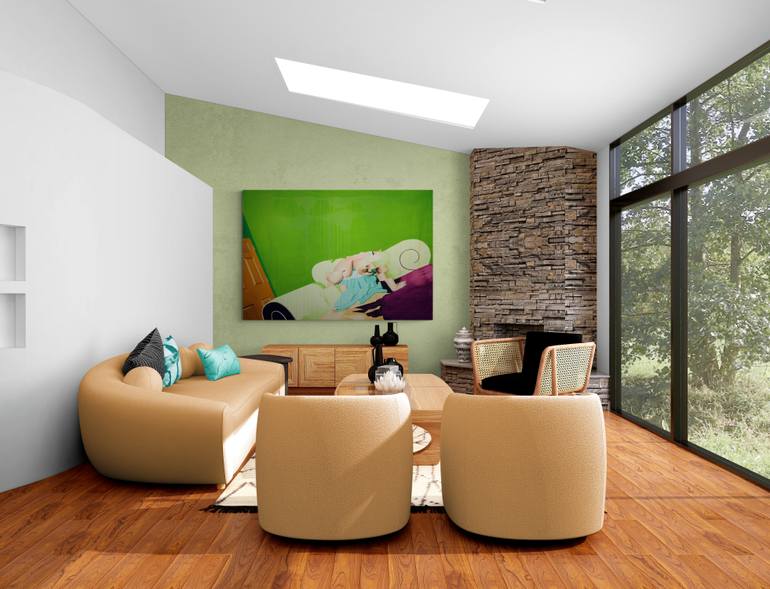 Original Abstract Erotic Painting by Janos Kujbus