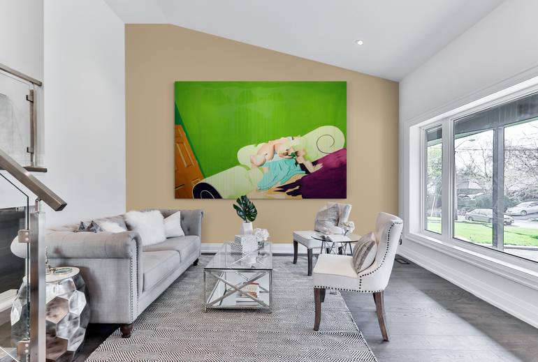 Original Abstract Erotic Painting by Janos Kujbus