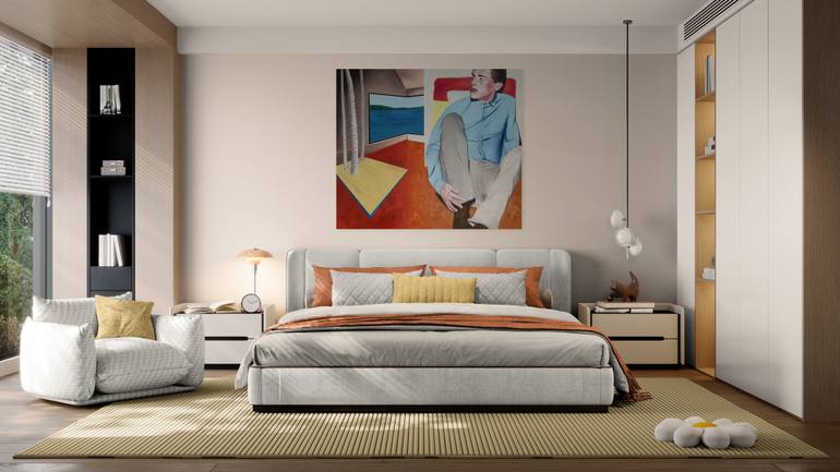 Original Figurative Men Painting by Janos Kujbus