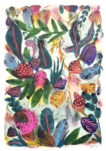 Print of Abstract Expressionism Botanic Paintings by Annemette Klit