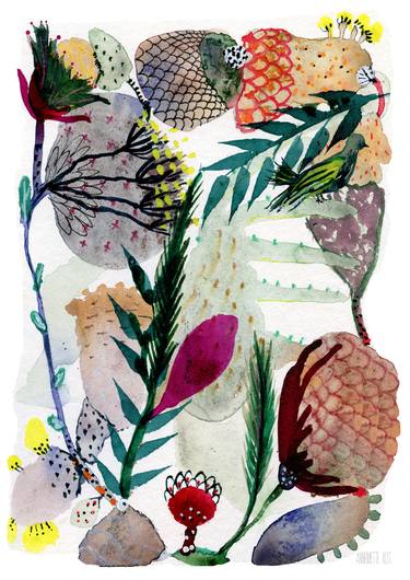 Print of Modern Botanic Paintings by Annemette Klit