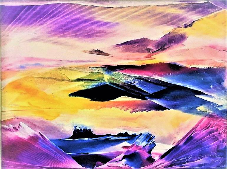Original Expressionism Abstract Painting by Sylvia Sanders