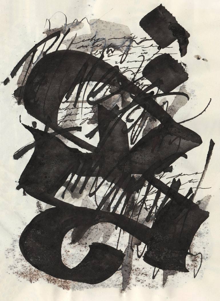 Original Contemporary Calligraphy Drawing by Dana Krystle