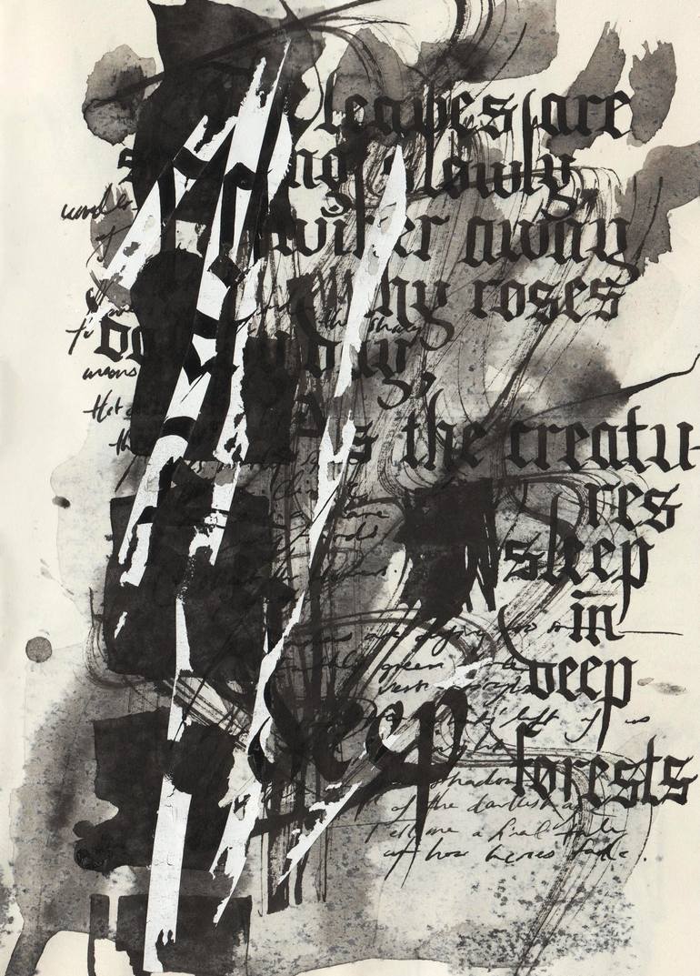 Print of Contemporary Calligraphy Drawing by Dana Krystle