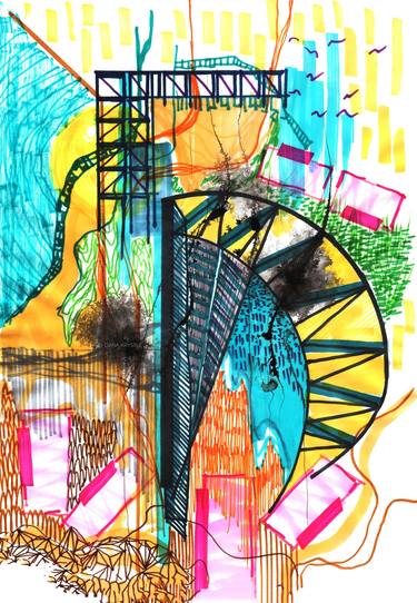Print of Abstract Expressionism Architecture Drawings by Dana Krystle