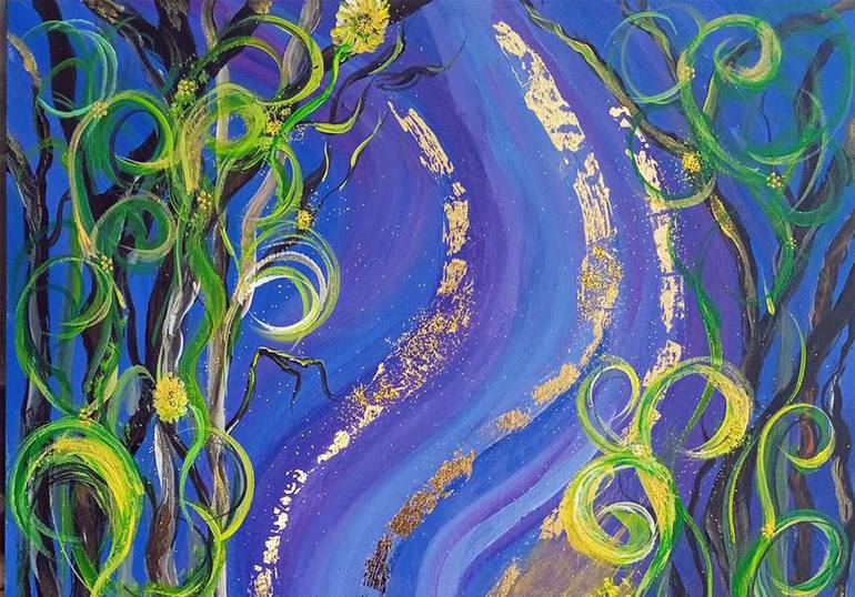 Original Abstract Fantasy Painting by Tatiana Feoktistova