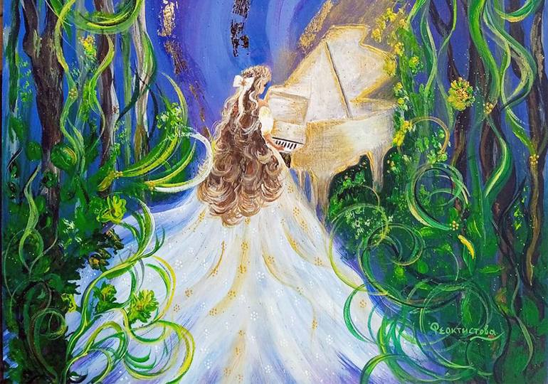 Original Abstract Fantasy Painting by Tatiana Feoktistova