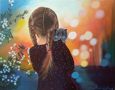 Print of Realism Cats Paintings by Tatiana Feoktistova