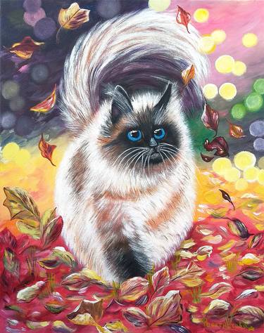 Autumn cat, a gift idea, a picture as a gift thumb