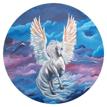 Flying pegasus, Greek mythology, picture as a gift thumb