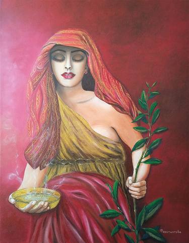 Ancient Greek fortune teller Pythia, picture as a gift thumb