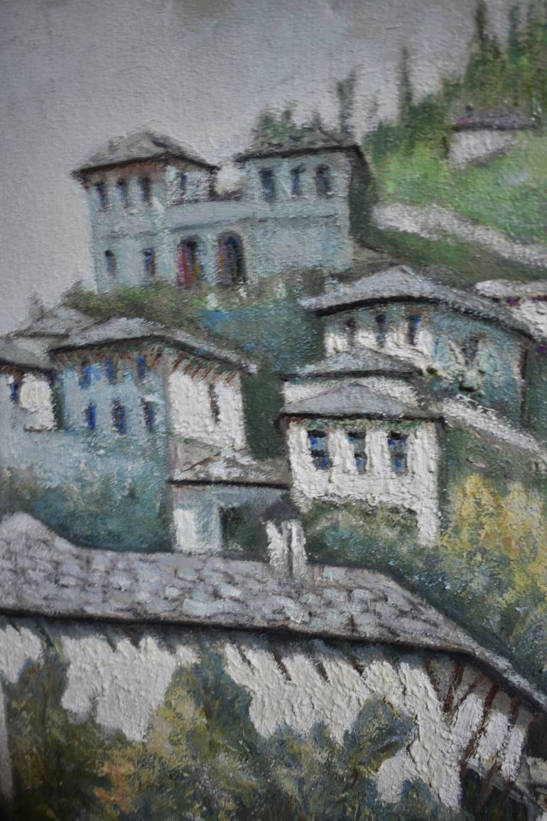 Original Folk Cities Painting by Xhevdet Dada