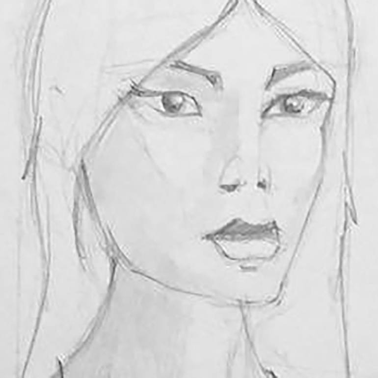 Original Fine Art Portrait Drawing by Andrea Sanguineti