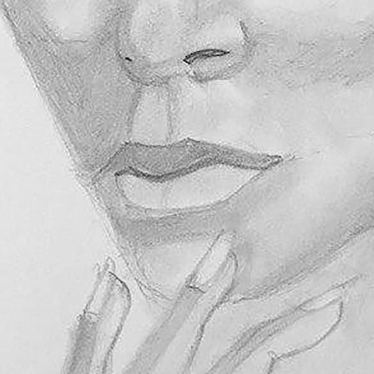 Original Fine Art Portrait Drawing by Andrea Sanguineti