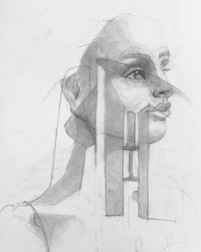 Original Portraiture People Drawing by Andrea Sanguineti