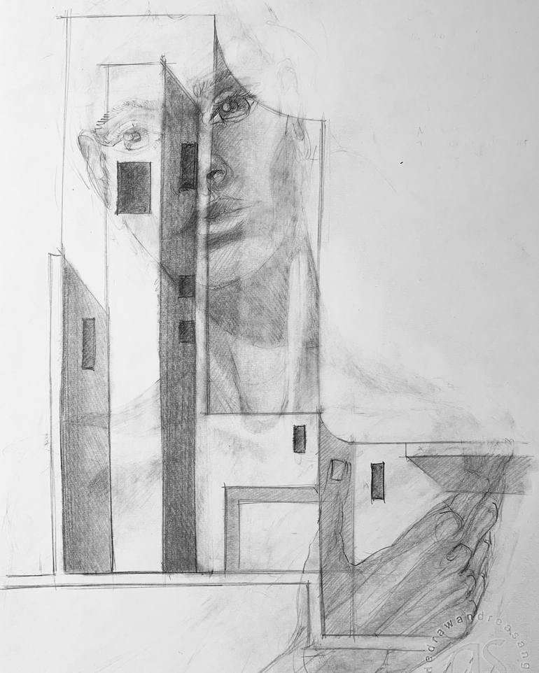 Original Portraiture People Drawing by Andrea Sanguineti