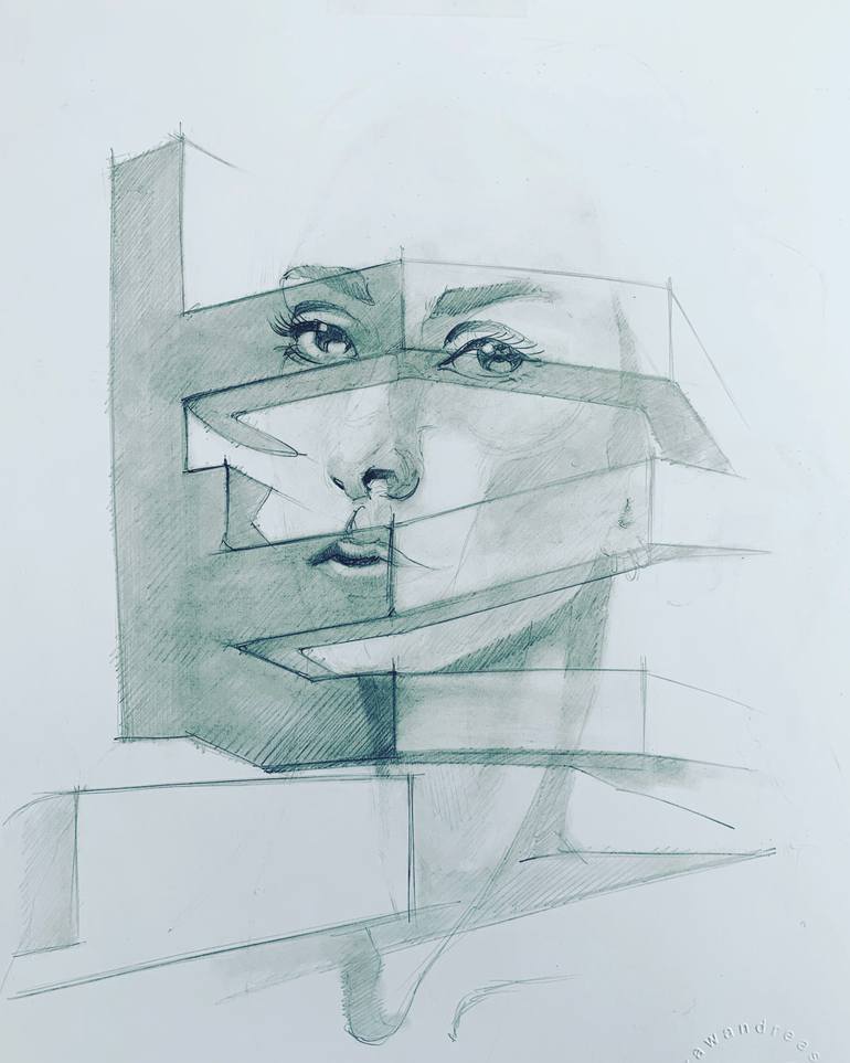 Original Portraiture People Drawing by Andrea Sanguineti