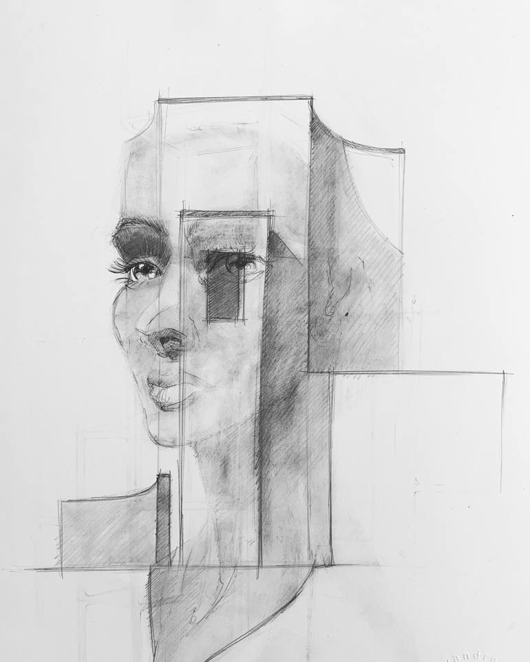 Original Portraiture People Drawing by Andrea Sanguineti