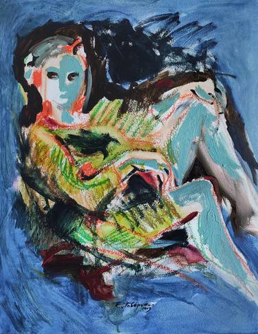 Original Abstract Expressionism Women Paintings by Evgenia Poberezhna