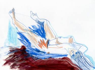 Original Expressionism Nude Drawings by Evgenia Poberezhna