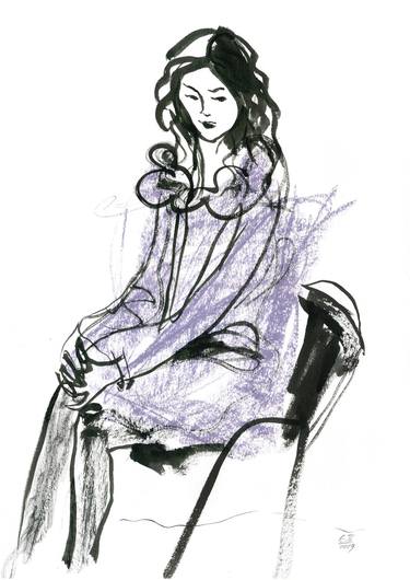 Print of Figurative Women Drawings by Evgenia Poberezhna