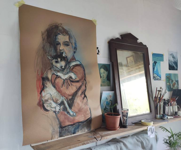 Original Documentary People Drawing by Evgenia Poberezhna