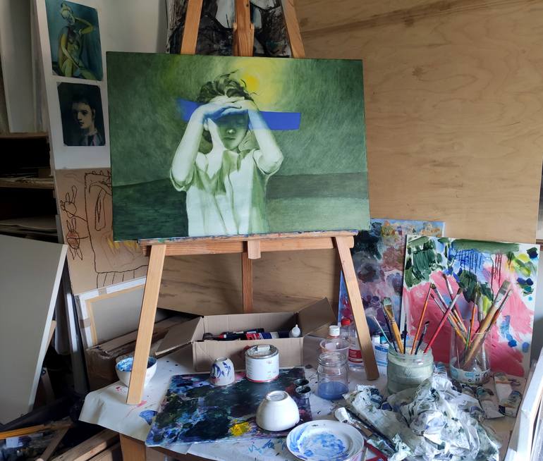 Original Conceptual Children Painting by Evgenia Poberezhna
