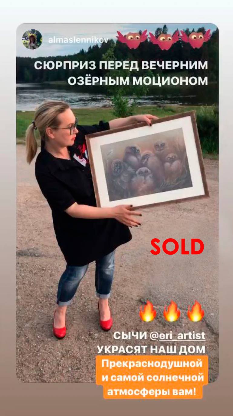 Original Fine Art Animal Drawing by Barbara Orsolini