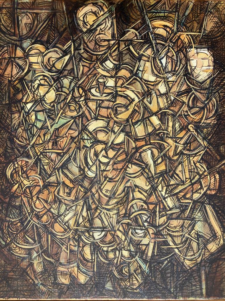 Original Cubism Abstract Painting by Stephen Rivers